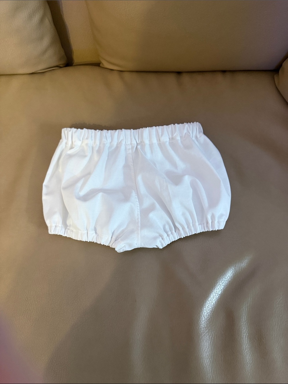 Hand Crafted White Baby Diaper Cover Bloomers